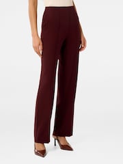 Forever New Red Zali Pintuck Straight Leg Trousers - Image 5 of 6