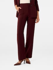 Forever New Red Zali Pintuck Straight Leg Trousers - Image 6 of 6