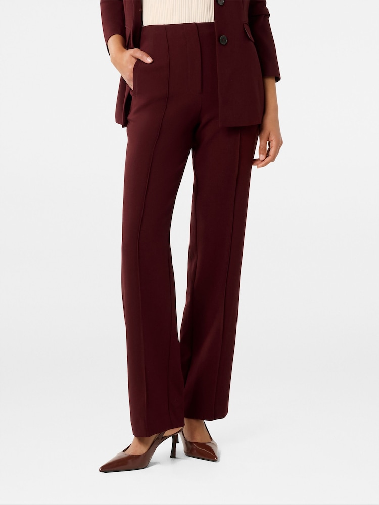 Forever New Red Zali Pintuck Straight Leg Trousers - Image 6 of 6