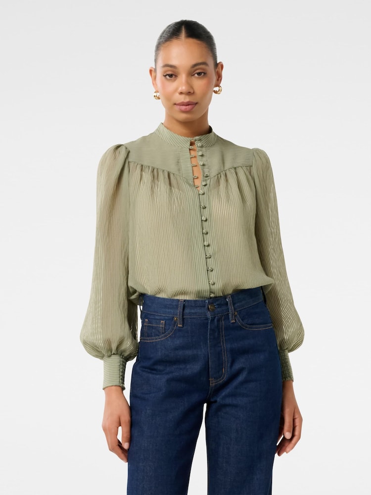 Grün - Forever New – Bluse mit Leo-Muster und weichen Streifen - Bild 1 von 5 Grün - Forever New – Bluse mit Leo-Muster und weichen Streifen - Bild 1 von 5