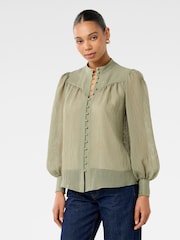 Forever New Green Leo Soft Stripe Blouse - Image 4 of 5