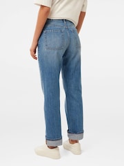 Forever New Blue 100% Cotton Nicole Turn Up Straight Jeans - Image 2 of 5