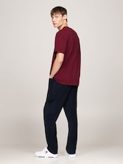 Tommy Jeans Red Regular Fit Badge 100% Cotton T-Shirt - Image 2 of 4