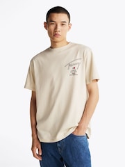 Tommy Jeans Natural Regular Fit 100% Cotton Signature City Twist T-Shirt - Image 1 of 5