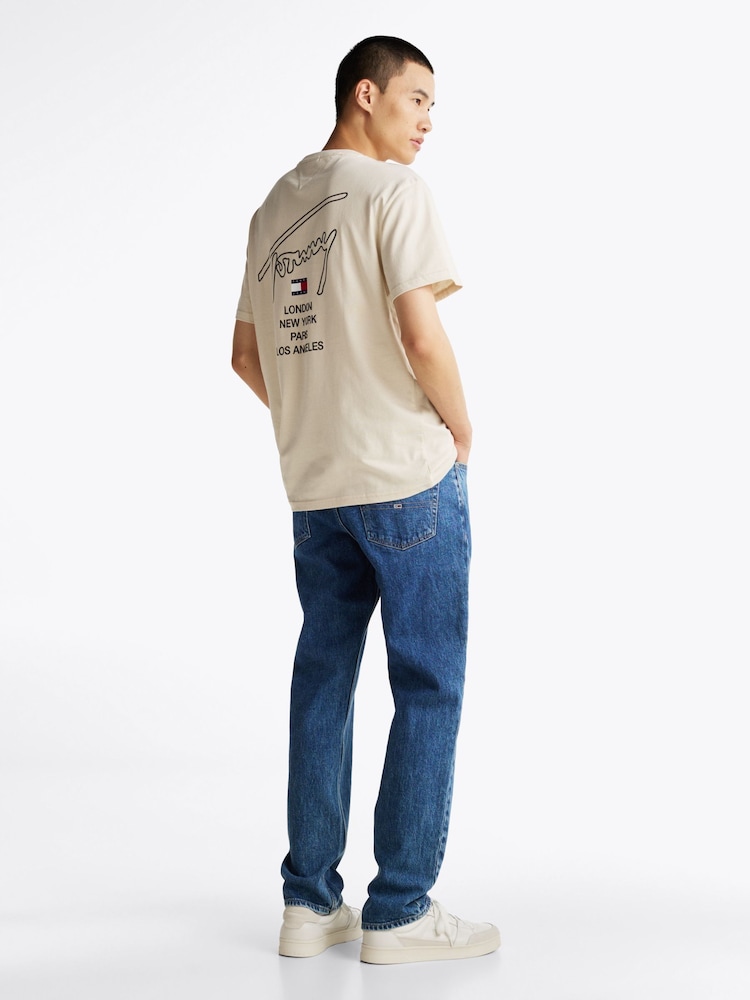 Tommy Jeans Natural Regular Fit 100% Cotton Signature City Twist T-Shirt - Image 2 of 5 Tommy Jeans Natural Regular Fit 100% Cotton Signature City Twist T-Shirt - Image 2 of 5