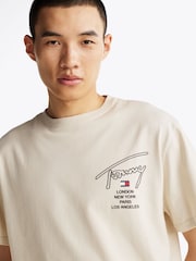 Tommy Jeans Natural Regular Fit 100% Cotton Signature City Twist T-Shirt - Image 3 of 5