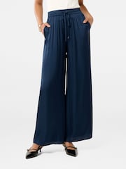 Forever New Blue Trinity Elastic Waist Wide Leg Trousers - Image 1 of 5