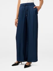 Forever New Blue Trinity Elastic Waist Wide Leg Trousers - Image 4 of 5