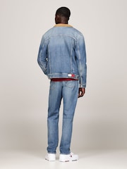 Tommy Jeans Regular Fit Blue Ryan Teddy Trucker Jacket - Image 2 of 5