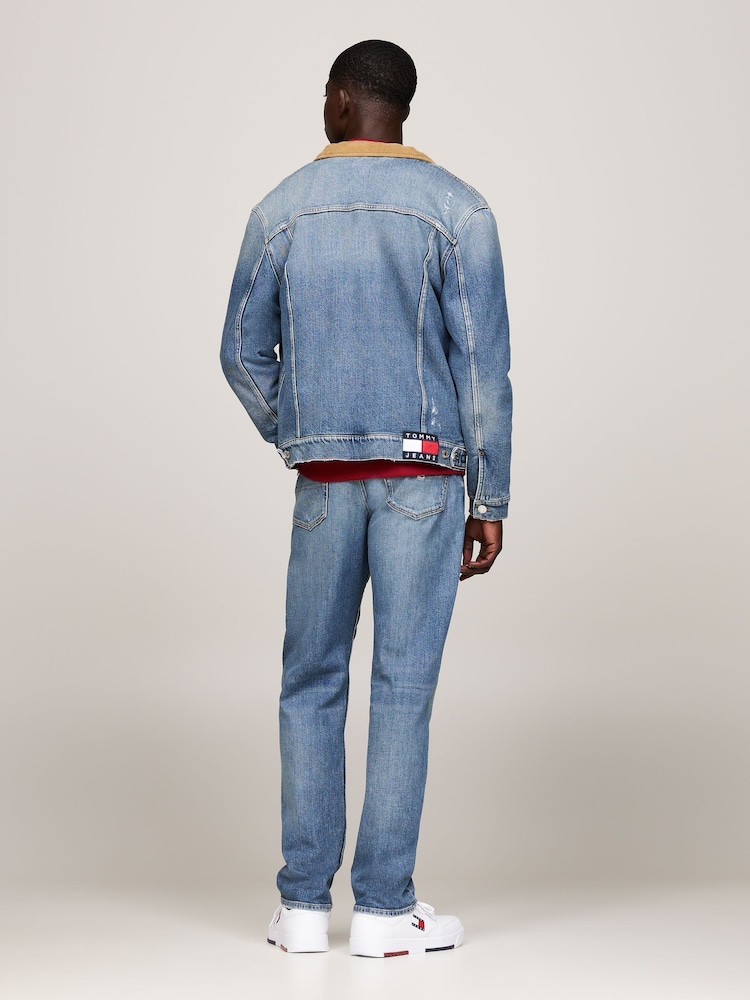 Tommy Jeans Regular Fit Blue Ryan Teddy Trucker Jacket - Image 2 of 5
