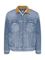 Tommy Jeans Regular Fit Blue Ryan Teddy Trucker Jacket - Image 5 of 5