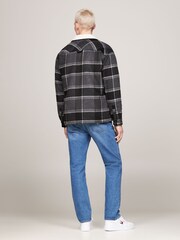 Tommy Jeans Check Sherpa Black Overshirt - Image 2 of 5