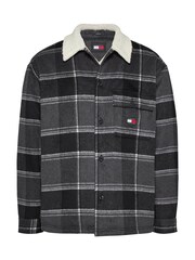 Tommy Jeans Check Sherpa Black Overshirt - Image 5 of 5