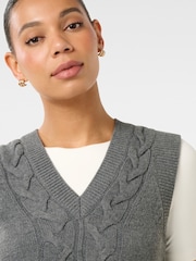 Forever New Grey Ivy Knitted Cable Tabard Vest - Image 3 of 6