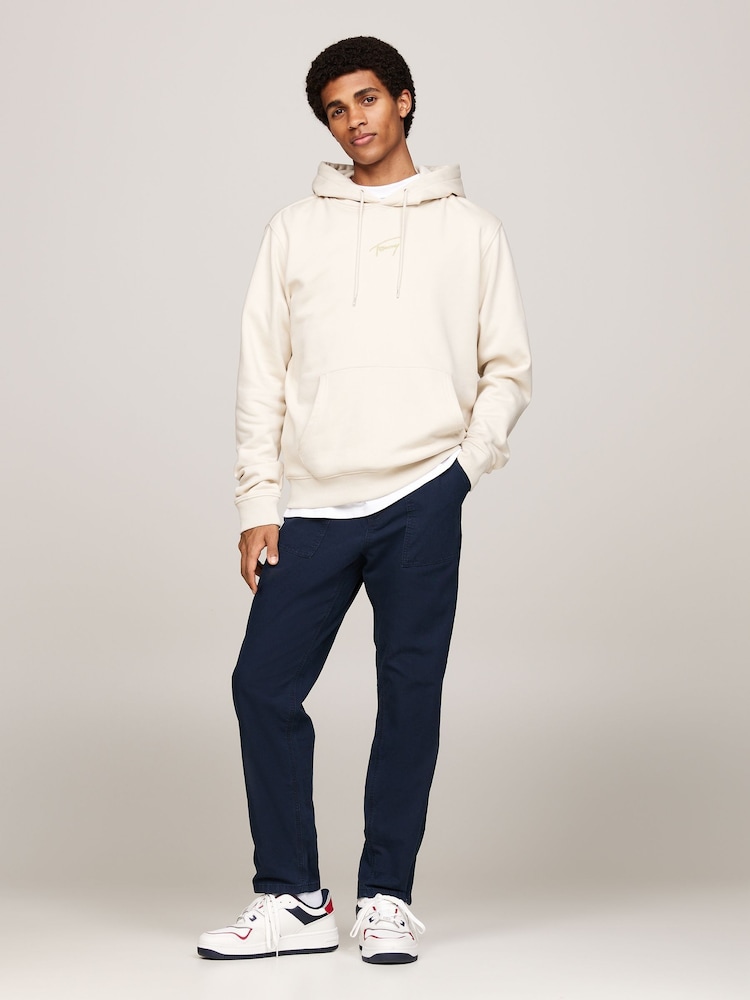 Tommy Jeans Natural Regular Fit Signature Hoodie - Image 2 of 5