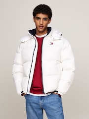 Tommy Jeans White Tommy Jeans Gold Alaska Puffer Jacket - Image 1 of 5
