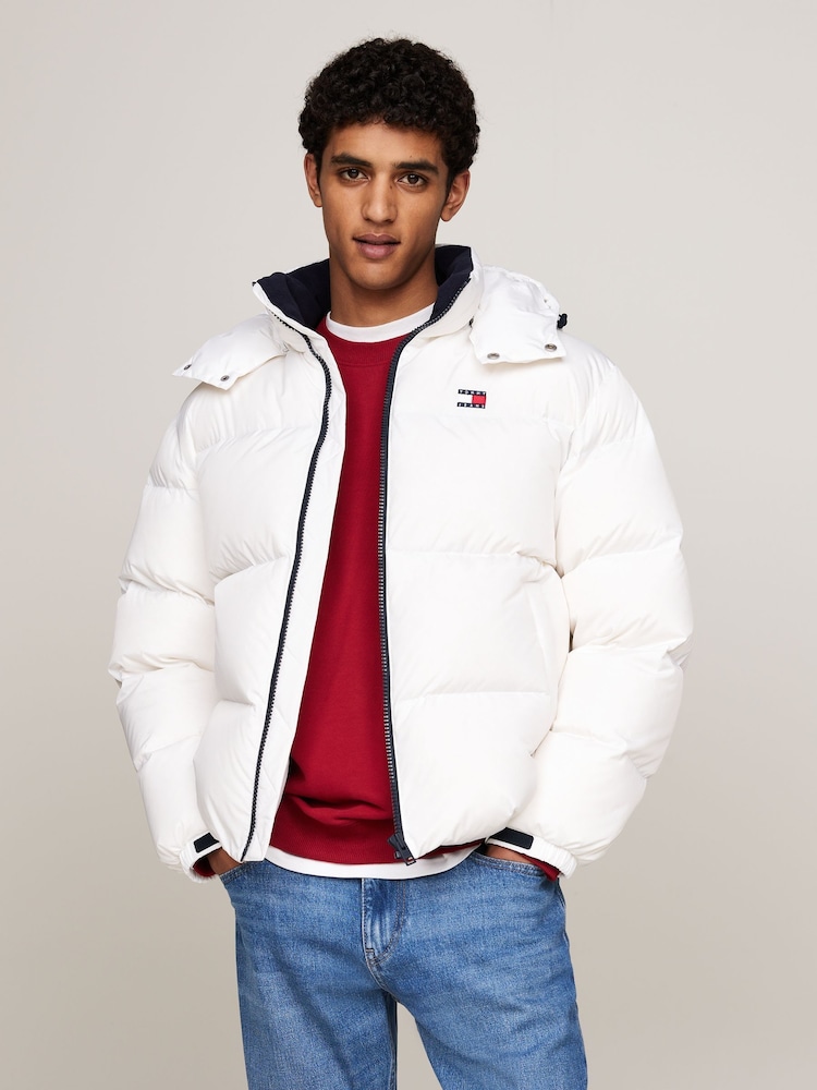 Tommy Jeans White Tommy Jeans Gold Alaska Puffer Jacket - Image 1 of 5
