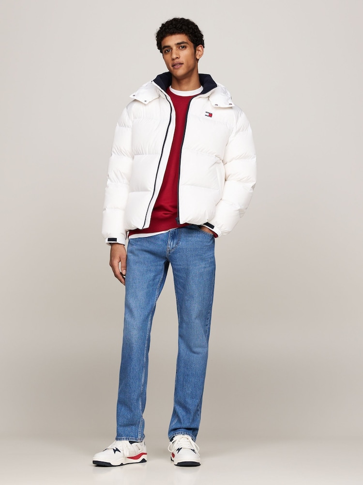 Tommy Jeans White Tommy Jeans Gold Alaska Puffer Jacket - Image 2 of 5