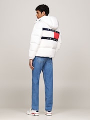 Tommy Jeans White Tommy Jeans Gold Alaska Puffer Jacket - Image 3 of 5