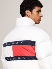 Tommy Jeans White Tommy Jeans Gold Alaska Puffer Jacket - Image 4 of 5