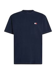 Tommy Jeans Blue Regular Fit Badge 100% Cotton T-Shirt - Image 6 of 6