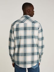 Tommy Jeans White Regular Fit Check Flannel Shirt - Image 2 of 6