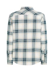 Tommy Jeans White Regular Fit Check Flannel Shirt - Image 5 of 6