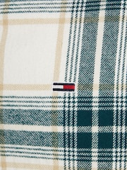 Tommy Jeans White Regular Fit Check Flannel Shirt - Image 6 of 6