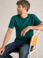 White Stuff Green Abersoch Nep Short Sleeve 100% Cotton T-Shirt - Image 2 of 6