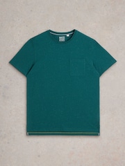 White Stuff Green Abersoch Nep Short Sleeve 100% Cotton T-Shirt - Image 5 of 6