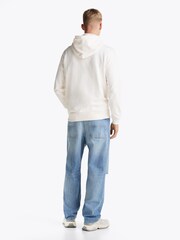 Tommy Jeans White Regular Fit Flag Crest 100% Cotton Hoodie - Image 2 of 5