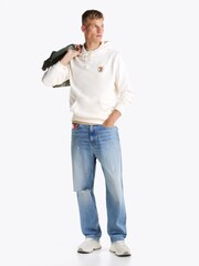 Tommy Jeans White Regular Fit Flag Crest 100% Cotton Hoodie - Image 4 of 5