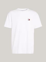 Alb - Tommy Jeans Tricou cu Croială clasică Badge 100% bumbac - Imaginea 5 din 5
