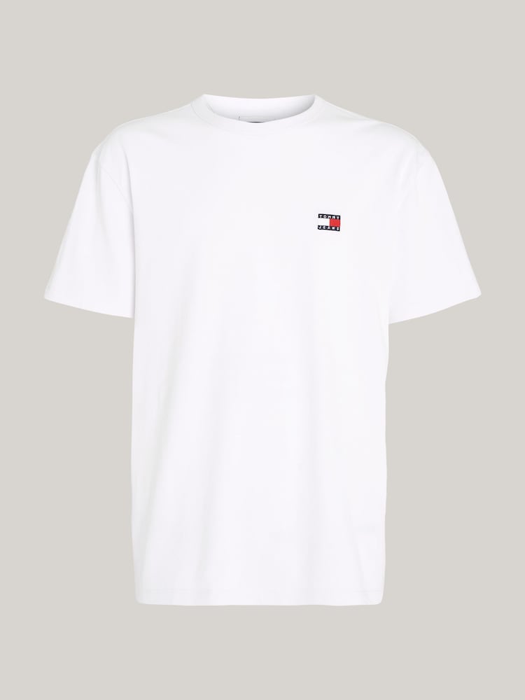 Alb - Tommy Jeans Tricou cu Croială clasică Badge 100% bumbac - Imaginea 5 din 5