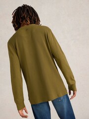 White Stuff Green Andover Henley 100% Cotton T-Shirt - Image 2 of 6
