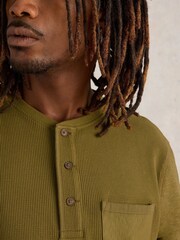 White Stuff Green Andover Henley 100% Cotton T-Shirt - Image 4 of 6
