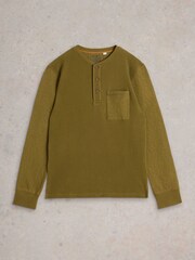 White Stuff Green Andover Henley 100% Cotton T-Shirt - Image 5 of 6