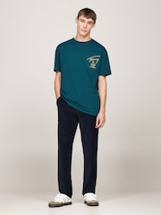 Tommy Jeans Blue Regular Fit 100% Cotton Signature City Twist T-Shirt - Image 4 of 5