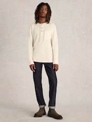 White Stuff Natural Andover Henley 100% Cotton T-Shirt - Image 1 of 6