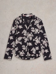 White Stuff Black Annie Jersey 100% Cotton Shirt - Image 5 of 6
