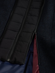 White Stuff Blue Wool Funnel Coat - Image 5 of 6