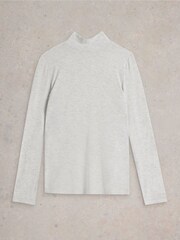White Stuff Natural Camille High Neck T-Shirt - Image 5 of 6
