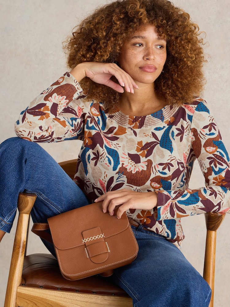 White Stuff Natural Long Sleeve Weaver T-Shirt - Image 2 of 6