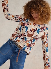 White Stuff Natural Long Sleeve Weaver T-Shirt - Image 4 of 6