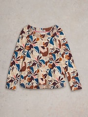 White Stuff Natural Long Sleeve Weaver T-Shirt - Image 5 of 6