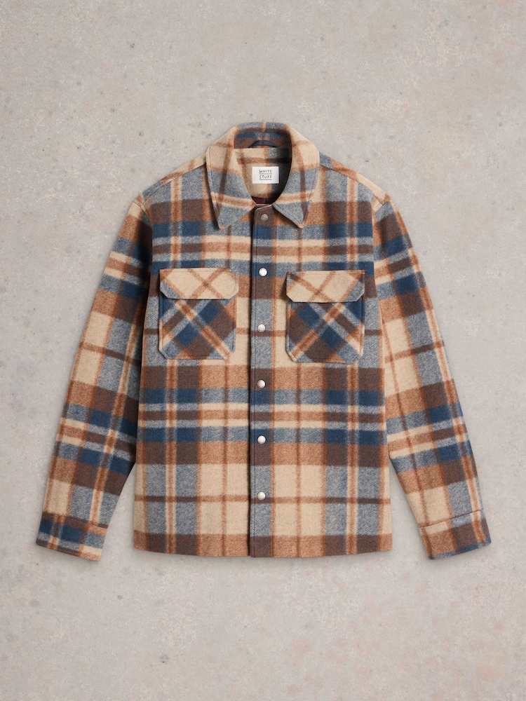 White Stuff Brown Check Trucker Coat - Image 5 of 6