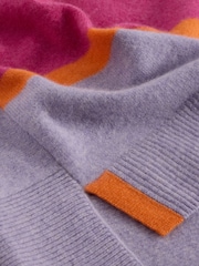 White Stuff Purple Holly High Cash Jumper - Image 6 of 6