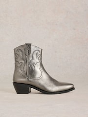 White Stuff Metallic Beau Western Boots - Image 1 of 5