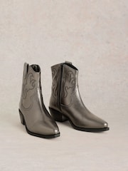 White Stuff Metallic Beau Western Boots - Image 2 of 5