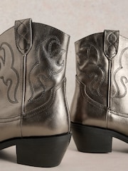 White Stuff Metallic Beau Western Boots - Image 4 of 5